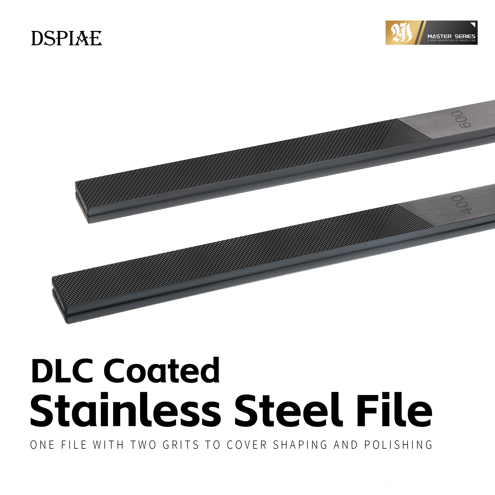 DSPIAE AT-FX DLC Coated Stainless Steel Hand File Grit#400/600/800/1200 - Image 3