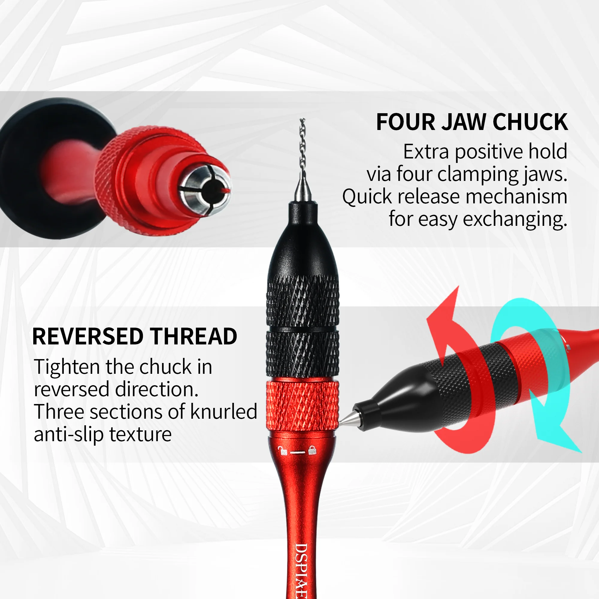 DSPIAE AT-SHD Precision Aluminum Alloy Hand Drill with Tungsten Drill Bits Set - Image 3