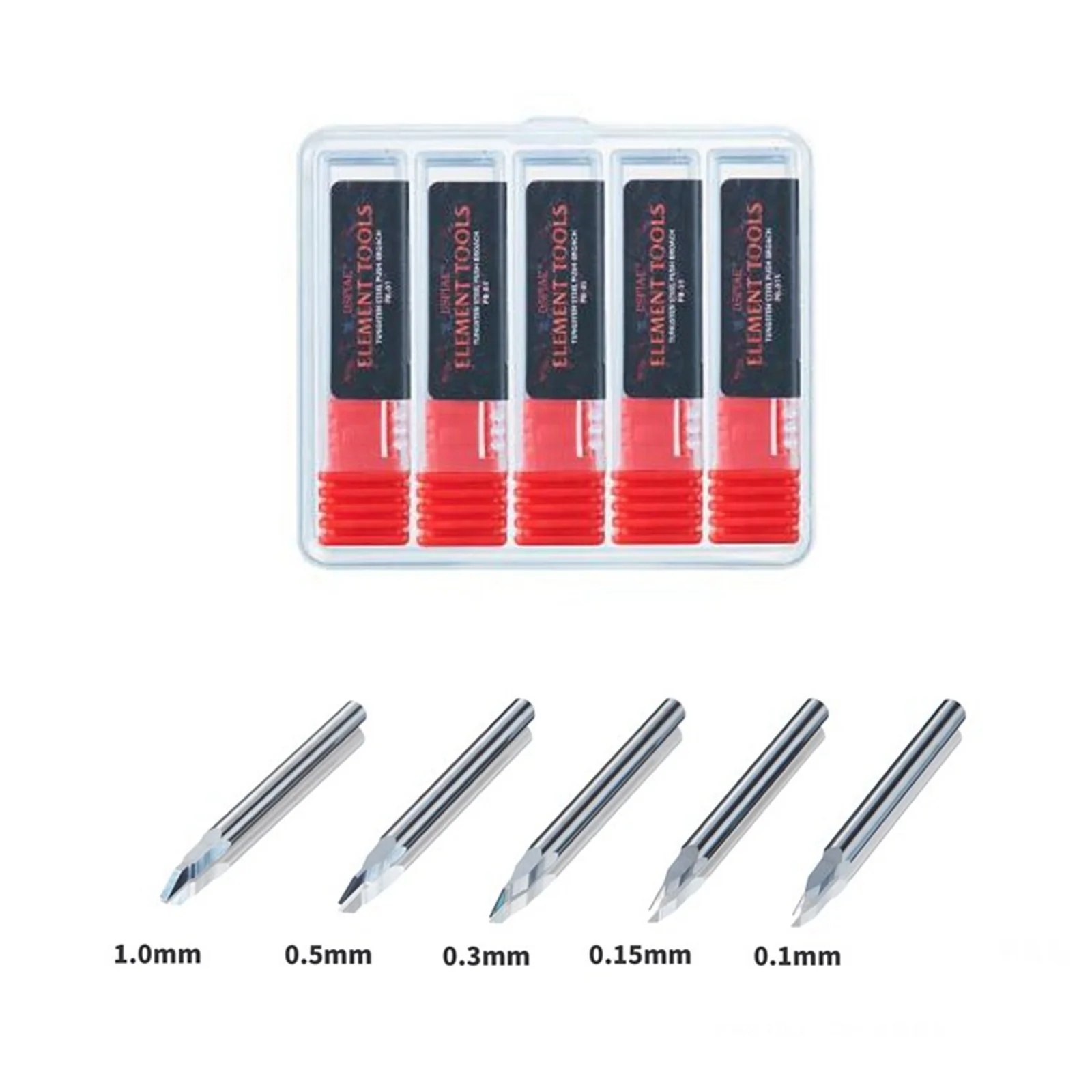 DSPIAE CS-PB01 Push Broach Combination Set Craft Tools ( 0.1 0.15 0.3 0.5 1.0) MM Hand Tools - Image 4